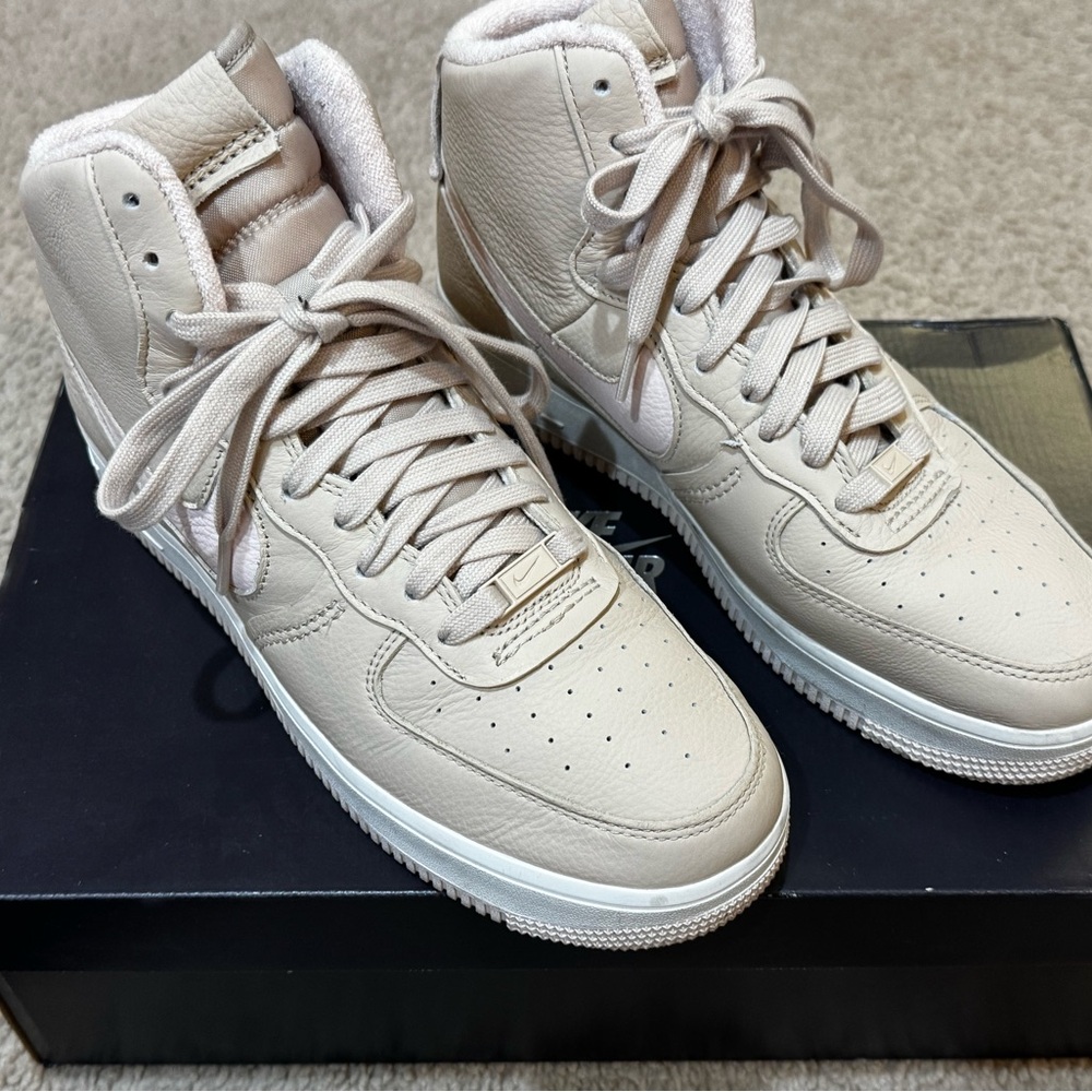 Nike Cream and pink High-Top women's Shoes AF-1 size 10